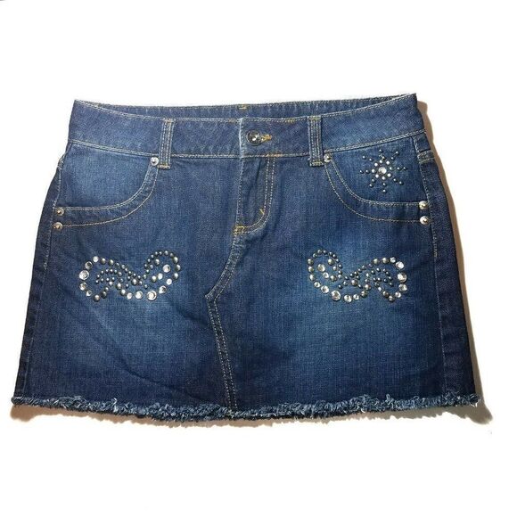 Micro Mini Denim Skirt Juniors 3/4 Back To School - Picture 2 of 9